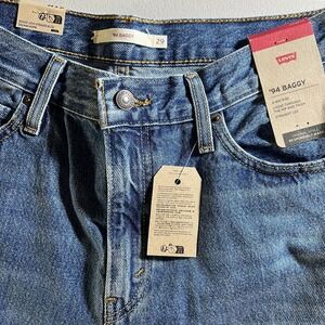 Levis NEW Womens 29x31 94 Baggy Jeans Mid Rise Straight Leg Blue Denim Medium